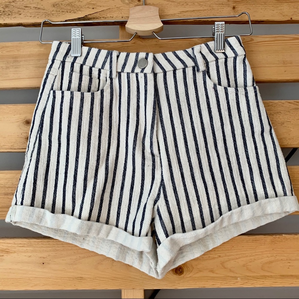 Striped High Rise Shorts